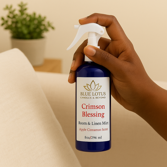 Crimson Blessing Room & Linen Spray – Apple Cinnamon Scent – 8oz Bottle – Warm Spiced Mist – Cozy Home Fragrance