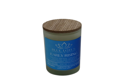Early Rising Orange Blossom Candle – 3 oz Coconut-Soy Wax with Natural Wood, Cotton or Hemp Wicks