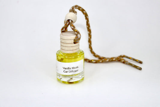 Vanilla Musk Car Air Freshener | Wooden Diffuser – Hanging or Clip