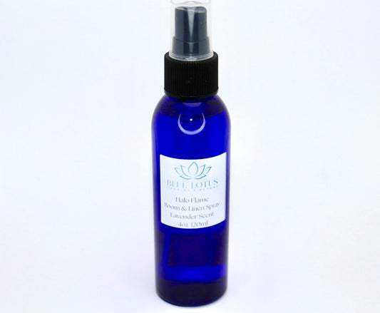 Halo Flame Room & Linen Spray – Lavender Scent – 4oz Aromatherapy Mist – Calming Spiritual Spray – Fabric & Room Freshener