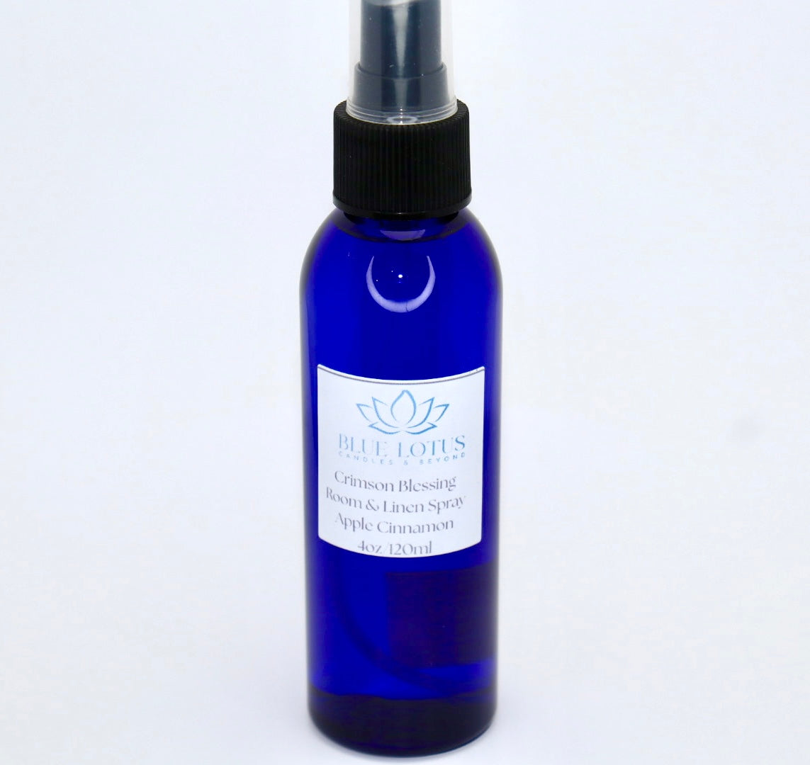 Crimson Blessing Room & Linen Spray – Apple Cinnamon Scent – 4oz Bottle – Warm Spiced Mist – Cozy Home Fragrance
