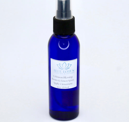 Crimson Blessing Room & Linen Spray – Apple Cinnamon Scent – 4oz Bottle – Warm Spiced Mist – Cozy Home Fragrance